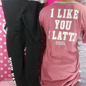 PINK Victoria's Secret Lace Up Top & Leggings